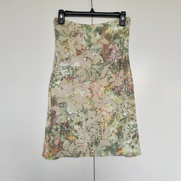 Mais x Frida | "Fiore" pastel green sequin strapless mini bodycon dress | Size S - Picture 5 of 8